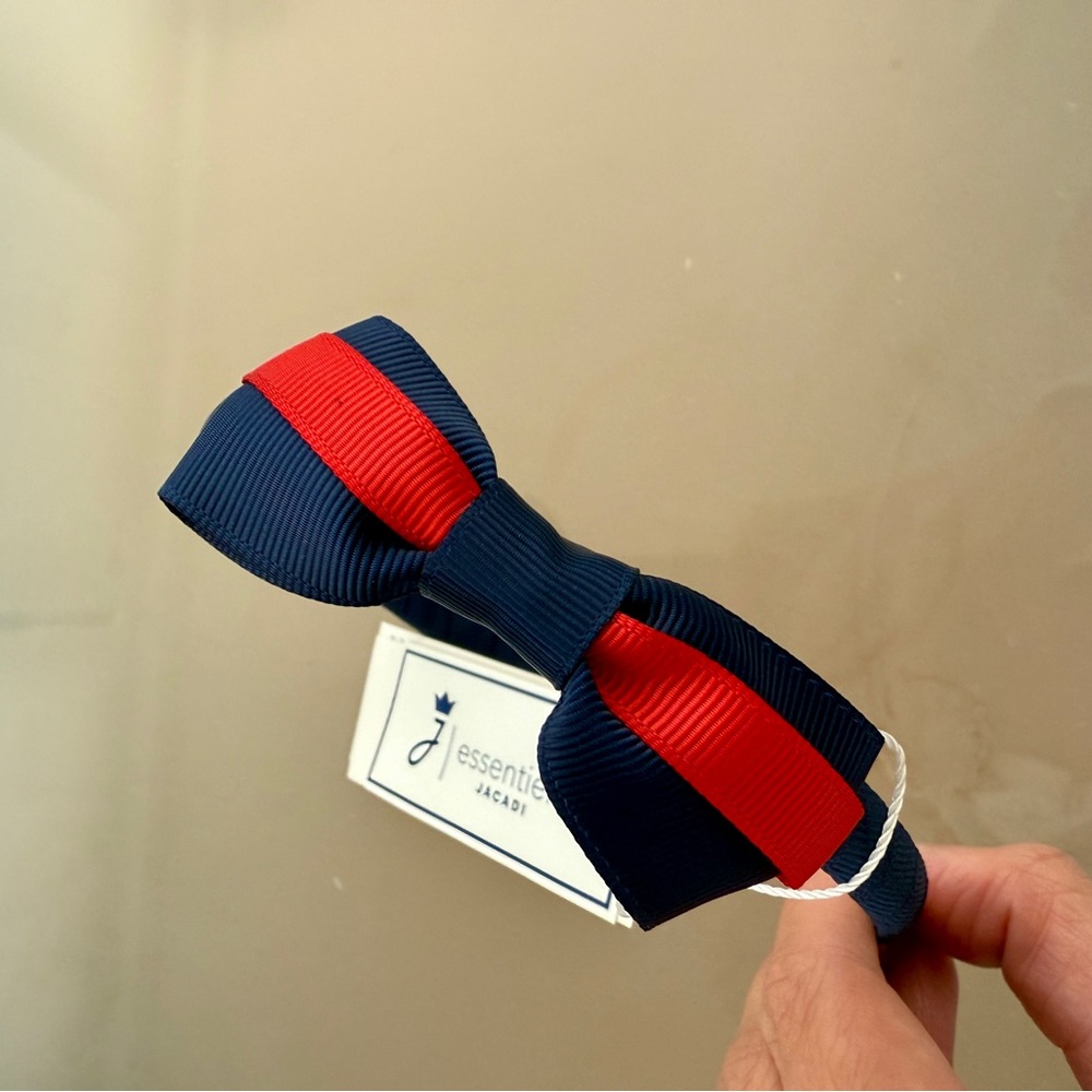 NWT - JACADI Paris Navy and Red Bow Tie Headband